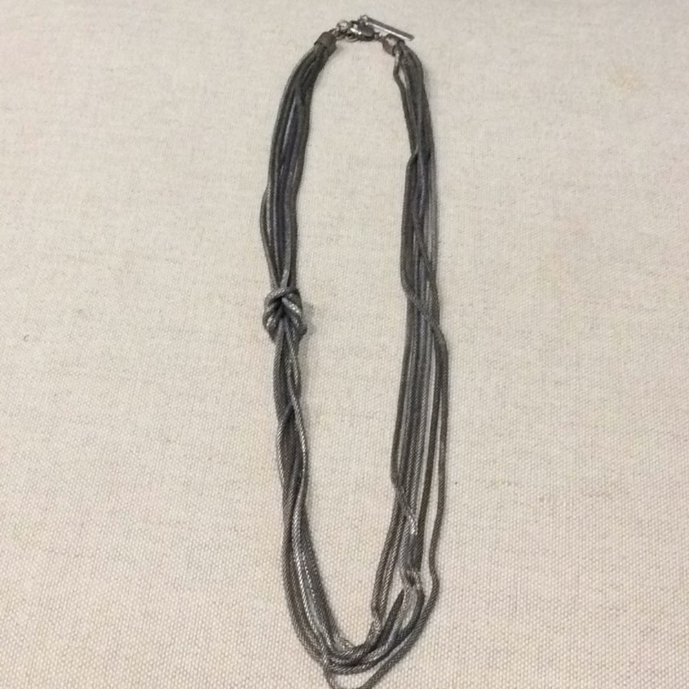 Silver/Gray knot necklace
